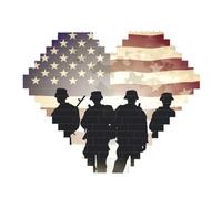 Armed Forces Day American Building Block Puzzle Heart Shaped Personalized Photo Building Blocks Puzzles Family Keepsake Diy Romantic Home Decor Anniversary Birthday Gifts For Her, Him, Lovers, Couples