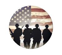 Armed Forces Day American Button Pins 1 Pc, 2.4 Inch Round Button Badges Metal Personalized Picture Photo Pin Buttons Kit For Craft Supplies Christmas Diy Party Projects