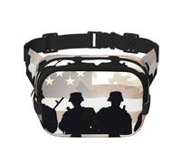 Armed Forces Day American Fanny Pack For Women Waterproof Adjustable Belt Bags Waist Pack Fashion Casual Crossbody Bags Bum Bag For Running Workout Hiking Traveling, Black, One Size