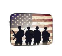 Armed Forces Day American Pattern Laptop Bag 10 inch Business Briefcase Gifts for Men Women Water Resistant Laptop Sleeve Carry On Laptop Case Shockproof Protective Computer Bag Notebook Case