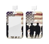 Armed Forces Day American Printed Card Badge Holder Id Badge Card Holder Badge Holders with Lanyards for Offices Staff Access Card Metro Card