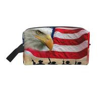 Armed Forces Day American Printed Lightweight Storage Bag, 600D Oxford Fabric Travel Organizer Pouch for Stationery