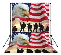 Armed Forces Day American Printed Photography Background, Reinforced Stitched Edge Cloth, Smooth Backdrop for Portraits