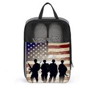 Armed Forces Day American Shoe Bag Travel Shoe Organizer Water-Resistant Shoe Pouch with Zipper Sneaker Dust Bag, gray, One Size, Modern