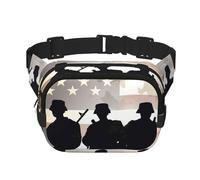 Armed Forces Day Americanwaist Bag for Men Women - Adjustable Double Fanny Pack for Travel, Sports, and Daily