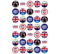 Armed Forces Day Party Pack - Edible Cupcake Toppers - Wafer or Icing - Army Themed Celebration Cake Decorations for Cupcakes, Cookies, Brownies, Muffins & More!