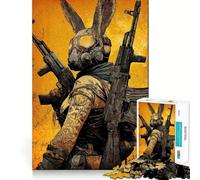 Armed Rabbit Warrior Adult Jigsaw1000 Pieces Sharp Mind High Def Print Family Activity Birthday Art Gift (50x75cm)