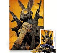 Armed Rabbit Warrior Adult Jigsaw1000 Pieces Sharp Mind High Def Print Family Activity Birthday Art Gift (50x75cm)