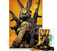 Armed Rabbit Warrior Jigsaw Puzzles 1000 Piece for Teenagers Focus Skill Indoor Fun Fun Challenge Home Decor (38x26cm)