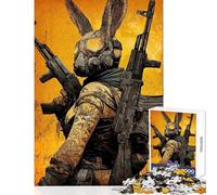 Armed Rabbit Warrior Jigsaws 1000 Pieces for Teenagers Stimulate Active Brain And Mind Gentle Relaxing Fun Activity (38X52cm)