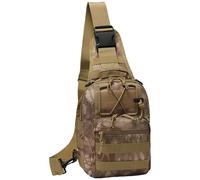 Armed Sling Bag For Men, Oxford Crossbody Bag, Adjustable Strap, Multiple Pockets, Mud Python Pattern, 7.1X4.7X10.2 In