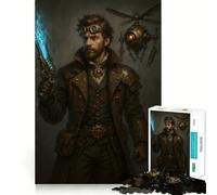 Armed Steampunk Hunter with Energy Gun And Drone Teenager Jigsaw Puzzles 1000 Pieces Logic Play Neat Thick Family Enjoyable Furniture Decor (38x52cm)