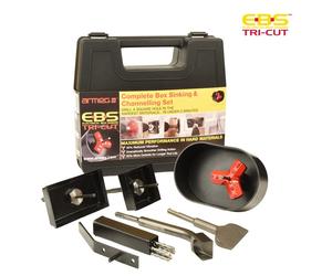 ARMEG EBS Tri-Cut DOUBLE Backing Box Electrical Socket Box Cutter & Chisel KIT