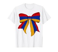 Armenia Armenian Pride Flag Girl Coquette Bow Ribbon T-Shirt