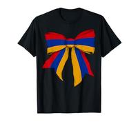 Armenia Armenian Pride Flag Girl Coquette Bow Ribbon T-Shirt