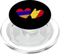 Armenia Belgium Love Heart Armenian Belgian Dual Nationality PopSockets PopGrip for MagSafe