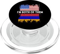 Armenia Flag America USA I'm Both Of Them Armenian Roots PopSockets PopGrip for MagSafe