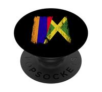 Armenia Jamaica Half Flag Armenian Jamaican Heritage PopSockets Adhesive PopGrip