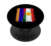 Armenia Kurdistan Half Flag Armenian Kurdish Heritage Jersey PopSockets Adhesive PopGrip