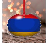 Armenia Ornament Keepsake City Flag Souvenir International Window Pendant Keepsake Panels for Wall Garden Car And Party Decoration Custom Clear Round Acrylic Ornament Pendant Gift for Him Her