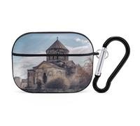Armenian Church Airpod Pro Case AirPods 2 Case for Women Hard Shell Protective Cover with Carabiner Keychain Compatible with AirPods Case 2nd 1st Generation, Front LED Visible Black