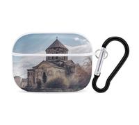 Armenian Church Airpod Pro Case AirPods 2 Case for Women Hard Shell Protective Cover with Carabiner Keychain Compatible with AirPods Case 2nd 1st Generation, Front LED Visible White