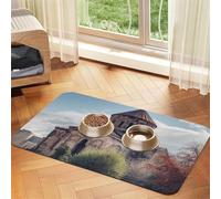 Armenian Church Dog Food Mat, Absorbent Pet Feeding Mat for Food and Water Bowls Non-Slip Placement Pad for Floors Waterproof Quick Dry Water Dispenser Mat for Dogs Puppy Cats 12x18 Inch