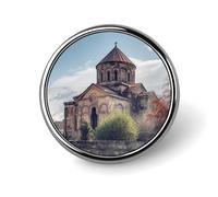 Armenian Church Round Badge Personalized Metal Lapel Pin Badges Fit Clothing Bags Hat Humorous Printed Brooch Badge Party Decorations Accessories for Men Women