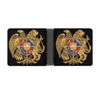Armenian Coat of Arms Leather Wallet with 12 Card Holder