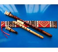 Armenian Engraved Duduk Pro from Apricot Wood, 2 Professional Reeds, National Case, Playing Instruction and Flute