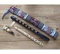 Armenian Engraved Duduk with “ARMENIA” Inscription - Handmade Apricot Wood Instrument with Professional Reed, National Case, Playing Instruction & Bamboo Flute