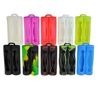 Armerah 18650 eCig Vape Dual Battery Protective Case Cover Sleeve Silicone Rubber 10 Pack One of Each Colour