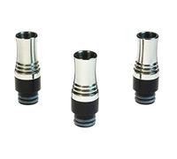 Armerah Anti Spit Back 510 Drip Tip eCig Mouthpiece Tall/Medium Stainless/POM 3 Pack