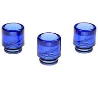 Armerah Anti Spit Back 810 Drip Tip eCig Mouthpiece Short/Wide Plastic/Opaque 3 Pack Blue