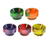 Armerah Basin LP 810 Drip Tip eCig Mouthpiece Shallow/Wide Epoxy Resin 5 Pack Assorted Colours