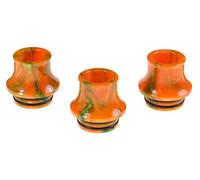 Armerah Cone 810 Drip Tip eCig Mouthpiece Short/Big Marble Epoxy Resin 3 Pack Orange