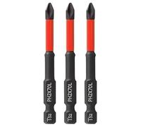 Armerah Hex Impact Screwdriver Bits Phillips Magnetic TS2 Steel 1/4" 6.35mm PH2 70mm 3 Pack