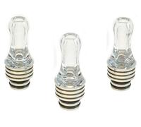 Armerah Round Heatsink 3 in 1 510 Drip Tip eCig Mouthpiece Tall/Narrow PC/Steel 3 Pack Clear