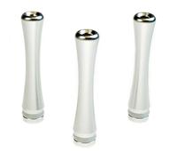 Armerah Stalk Jr 510 Drip Tip eCig Mouthpiece Long/Narrow Aluminium ePipe 3 Pack Silver