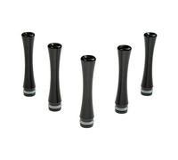 Armerah Stalk Jr 510 Drip Tip eCig Mouthpiece Long/Narrow Aluminium ePipe 5 Pack Black