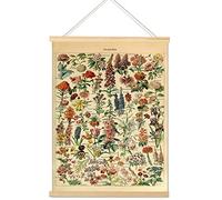 Armindou Vintage Flowers Poster with Frames, plant Flower Prints Hanging Posters for Bedroom Room Aesthetic Decors, Garden Floral Identification Reference Chart Diagram Canvas Art Wall Decor 16" x 22"