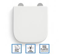 Armitage Shanks Ideal Standard D Shaped Rounded / Curved Toilet Seat With Soft Close And Quick Release For Easy Cleaning (44.5 X 36.5 X 4Cm)