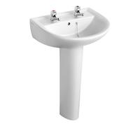 Armitage Shanks Sandringham 21 55Cm 2 Taphole Washbasin Without Overflow And Chainstay Hole E895101