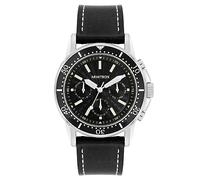 Armitron Men's Analog Chronograph Leather Strap Watch, 20/5531, Black/Silver, Japanese