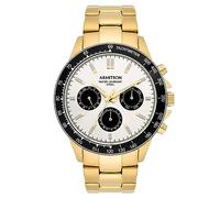 Armitron Men's Analog Multi-Zone Silver-Tone Dial Gold-Tone Stainless Steel Bracelet Watch, 20/5575SBGP, Black/Silver-tone/Gold-tone, Japanese
