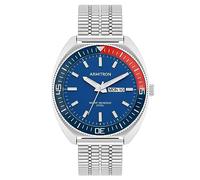 Armitron Men's Day/Date Function Bracelet Watch, 20/5577, Navy/Red/Silver, Japanese