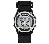 Armitron Sport Unisex Digital Chronograph Nylon Strap Watch, 45-7004, Black/Grey, 45-7004BGY