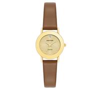 Armitron Women's 75/2447 Diamond-Accented Leather Strap Watch, Honey Brown/Gold, Japanese