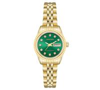 Armitron Women's Genuine Crystal Accented Day/Date Function Bracelet Watch, 75/2475,Gold/Green