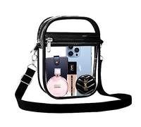 Armiwiin Clear Bag Stadium Approved for Women, Clear Crossbody bag Clear Purse Stadium Bags for Concerts Sports Events, Clear, L